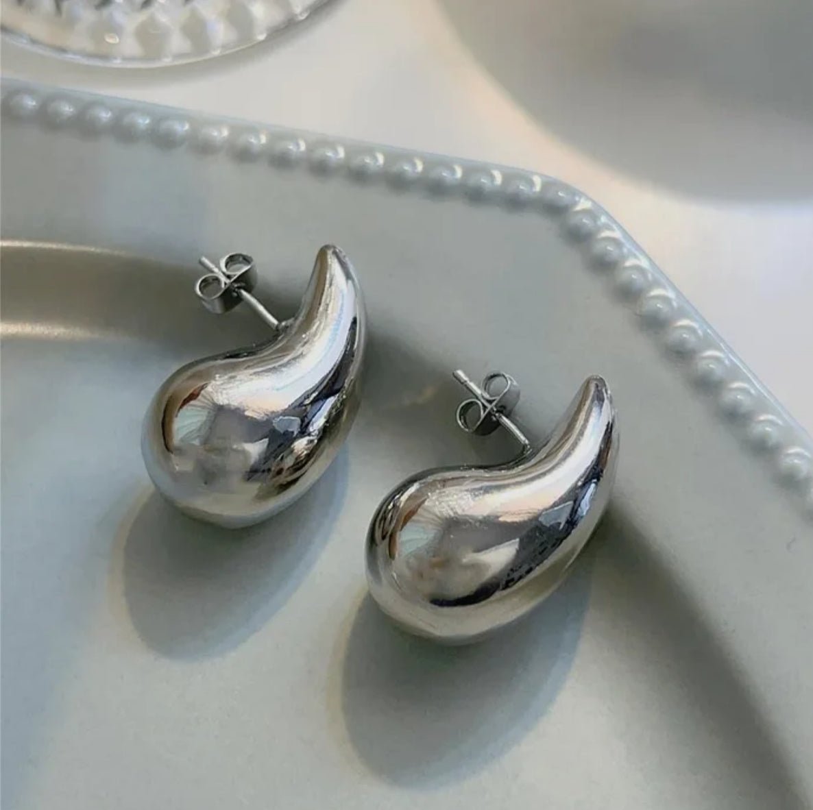 Gold plated teardrop stainless steel studs - Nishkarsh the royal radiance