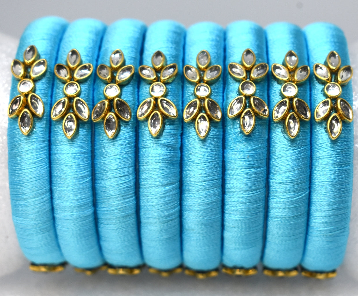 Silk thread bangles-Light blue - Nishkarsh the royal radiance