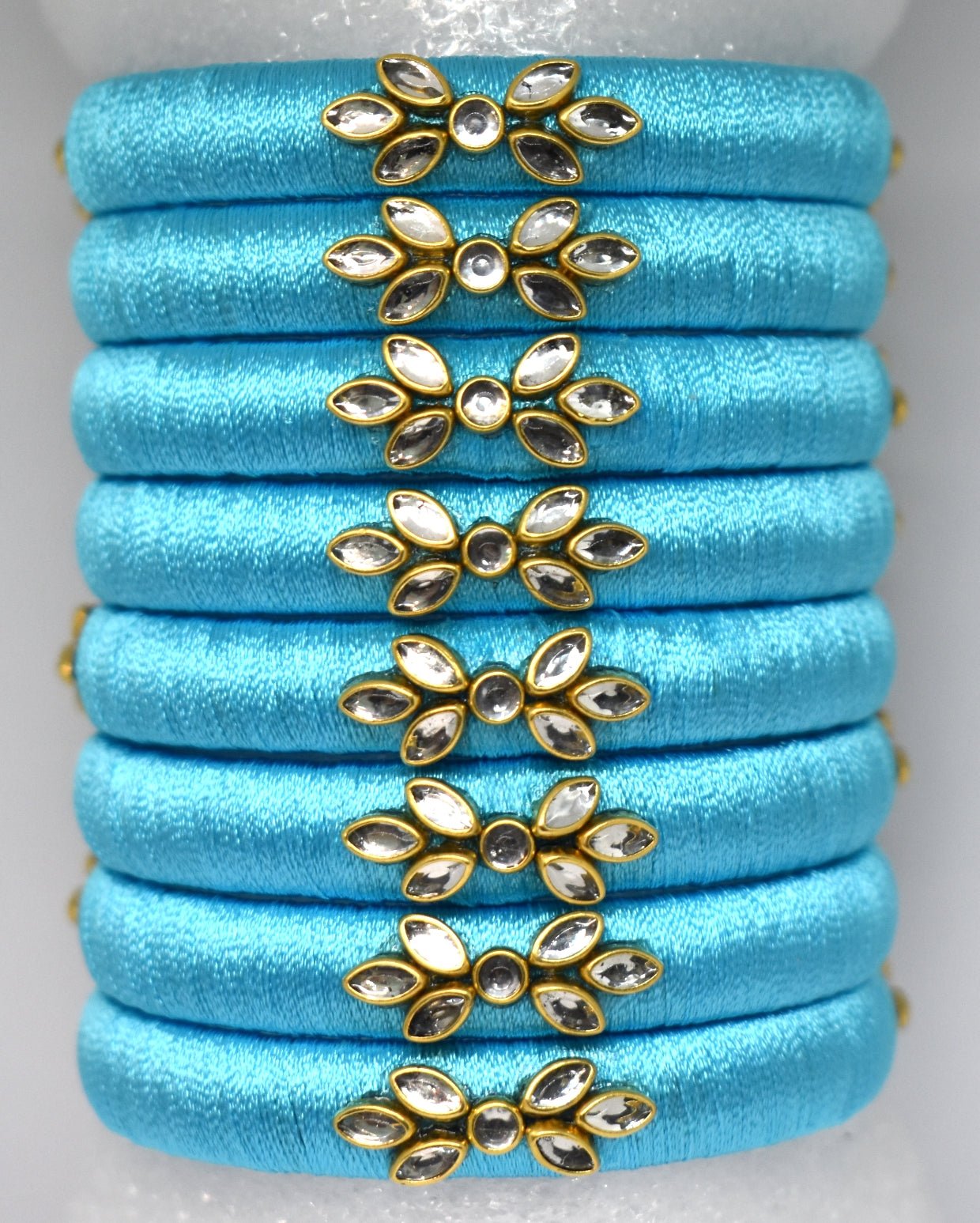 Silk thread bangles - Light blue - Nishkarsh the royal radiance