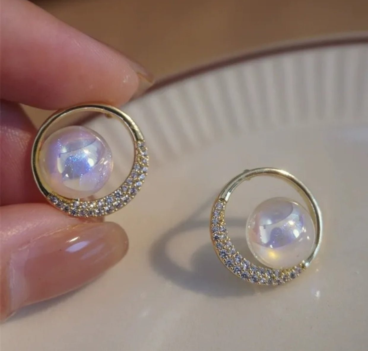 Mermaid pearl stud earrings - Nishkarsh the royal radiance