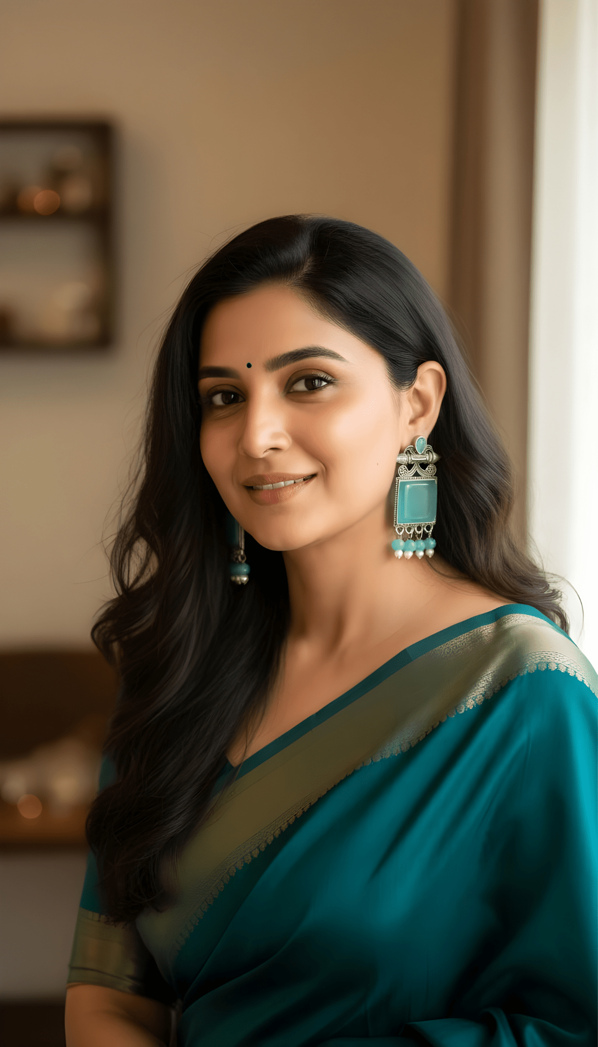 Monalisa Stone Oxidised Silver Replica Earrings - Nishkarsh the royal radiance