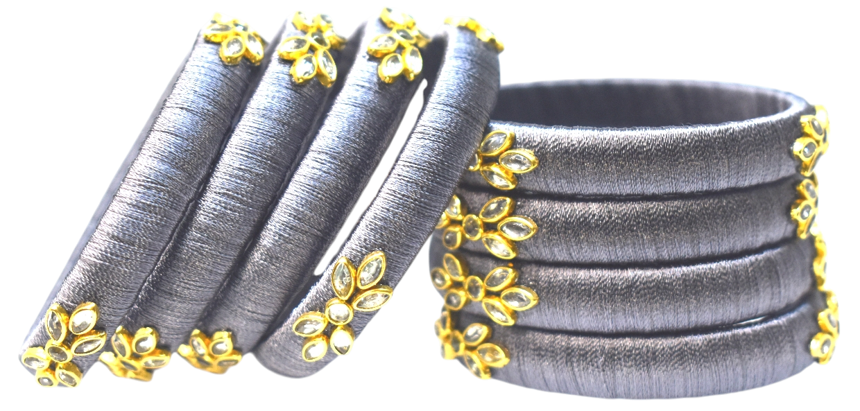 Silk thread bangles-Light blue - Nishkarsh the royal radiance