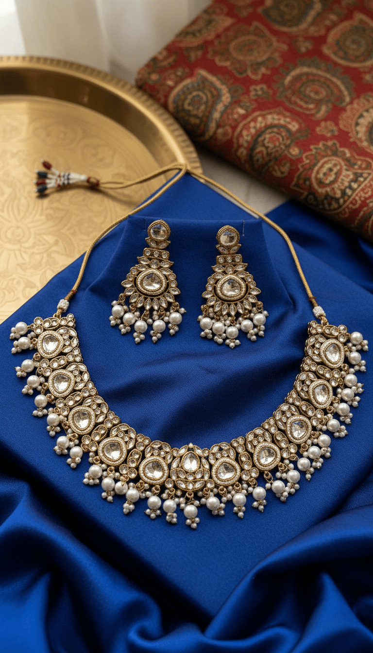 White Kundan Jewellery Set - Nishkarsh the royal radiance