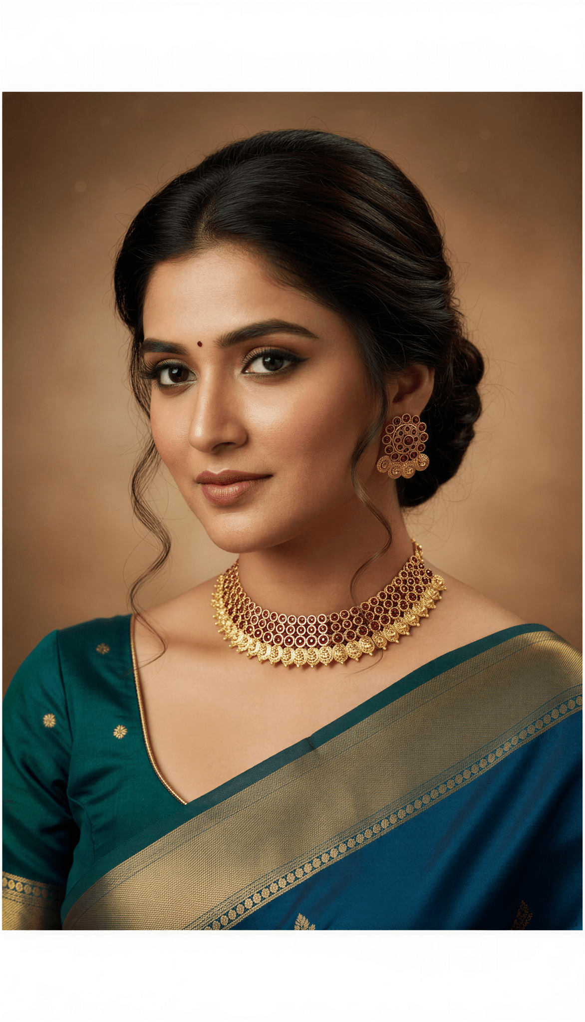 Handmade kemp ruby emerald stone lakshmi kasumalai nagas necklace set with studs - Nishkarsh the royal radiance