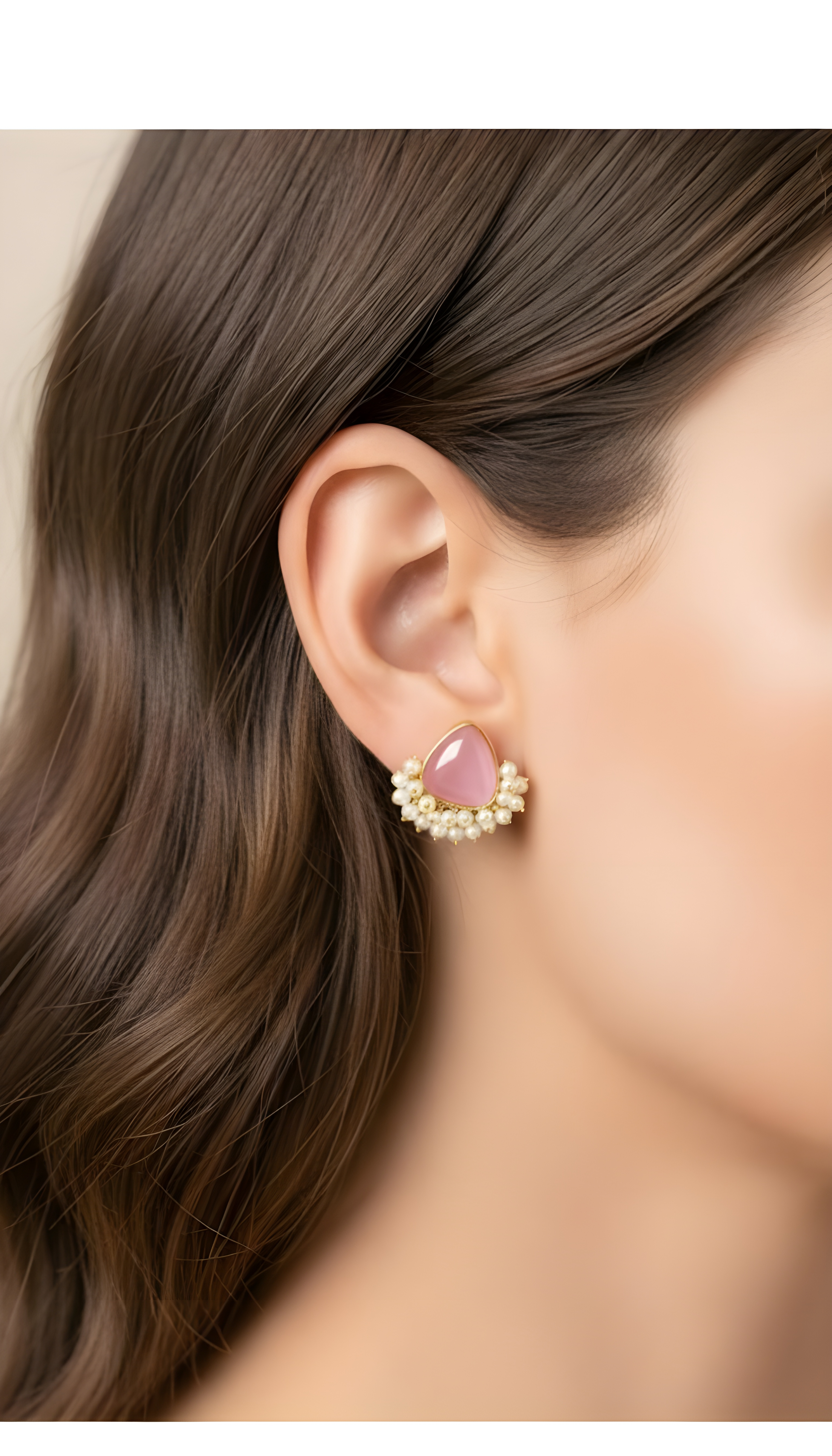 Monalisa Stone Oxidised Silver Replica Dark Blue Studs