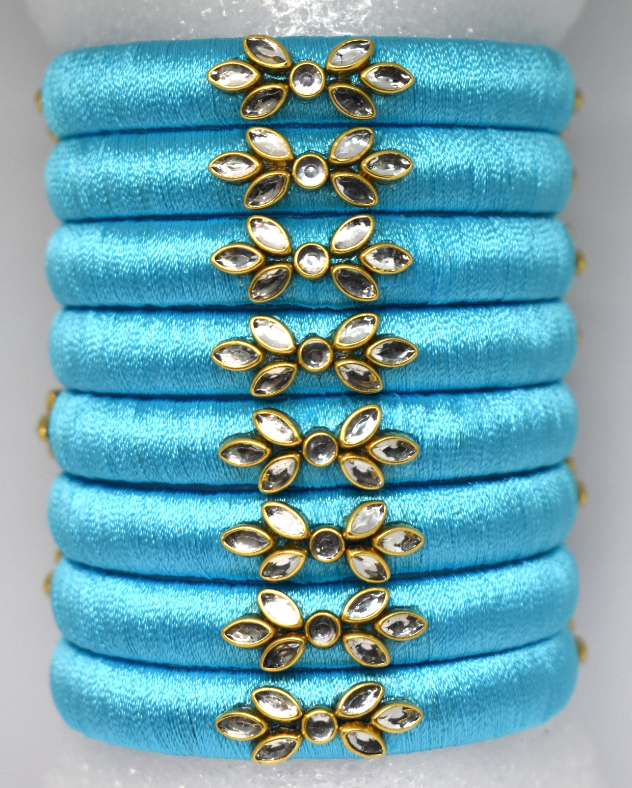 Silk thread bangles-Light blue - Nishkarsh the royal radiance