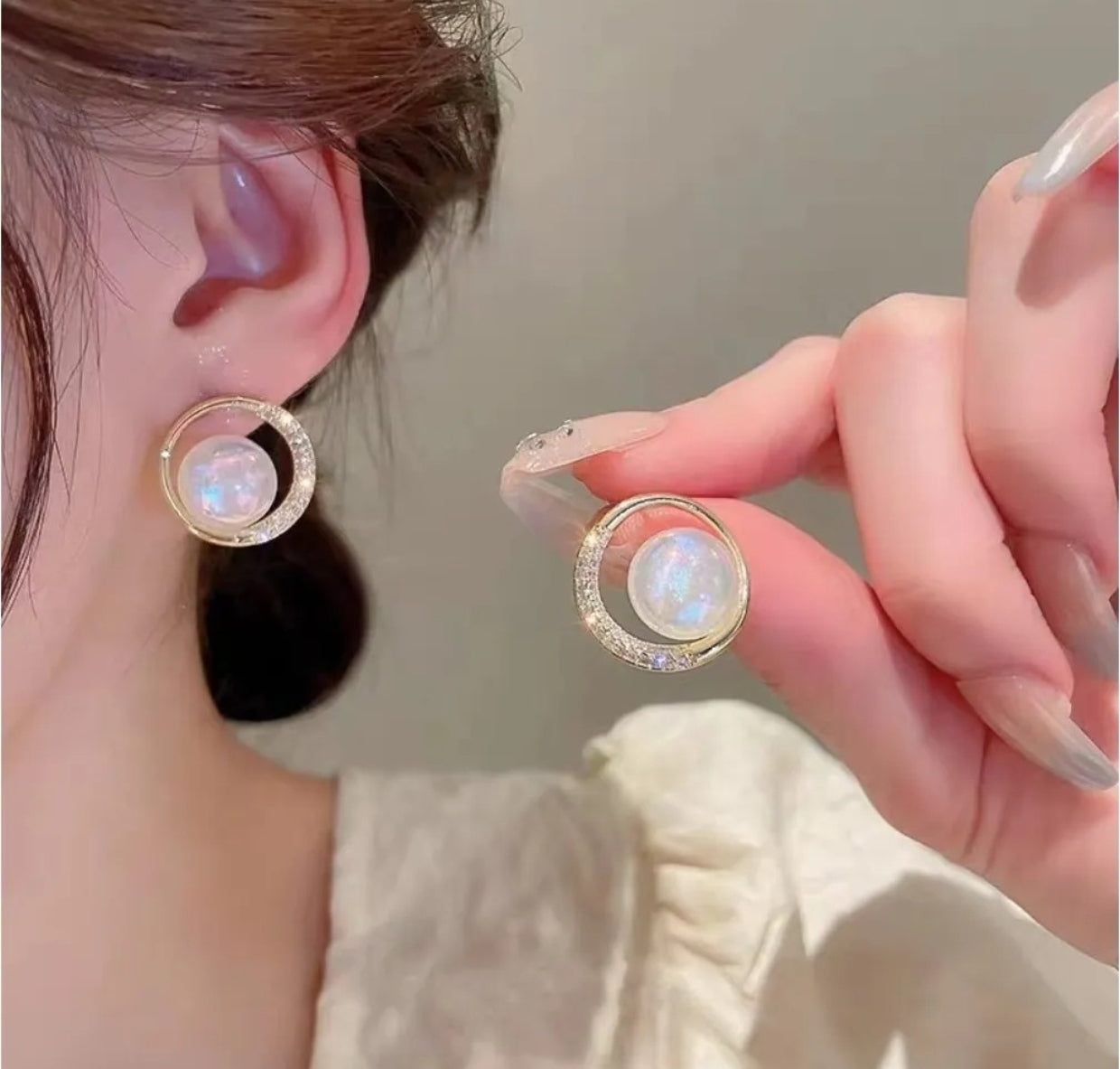 Mermaid pearl stud earrings - Nishkarsh the royal radiance