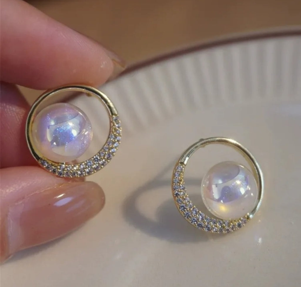 Mermaid pearl stud earrings - Nishkarsh the royal radiance