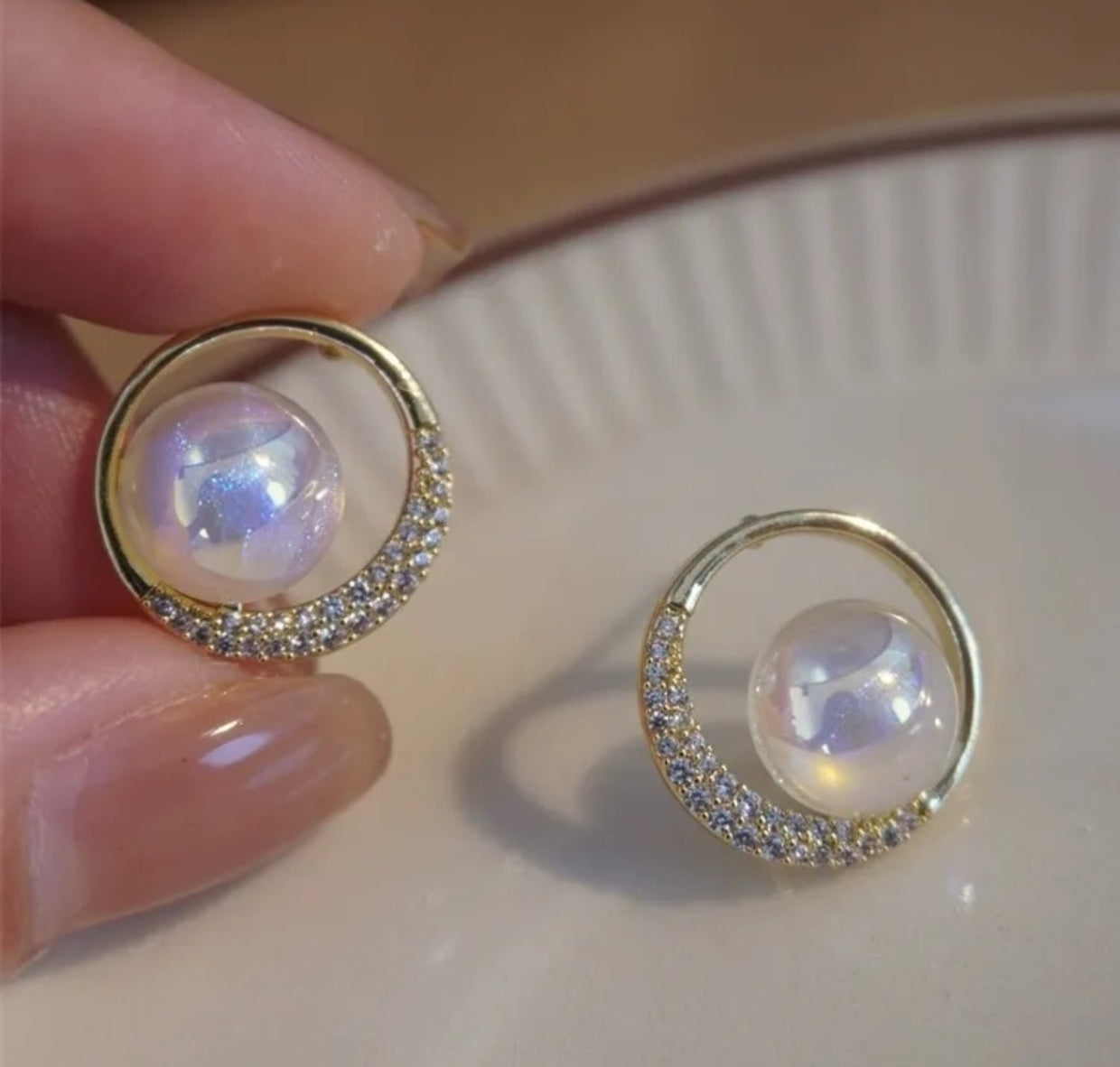Mermaid pearl stud earrings - Nishkarsh the royal radiance