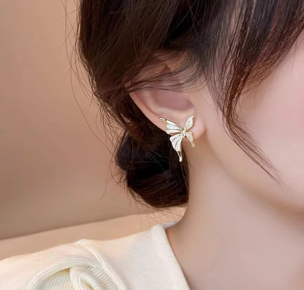 Elegant gold colour butterfly stud - Nishkarsh the royal radiance