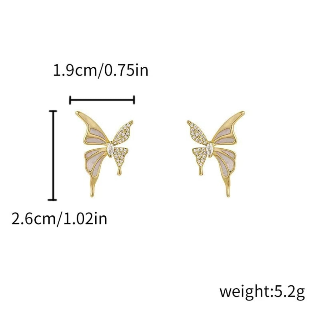 Elegant gold colour butterfly stud - Nishkarsh the royal radiance