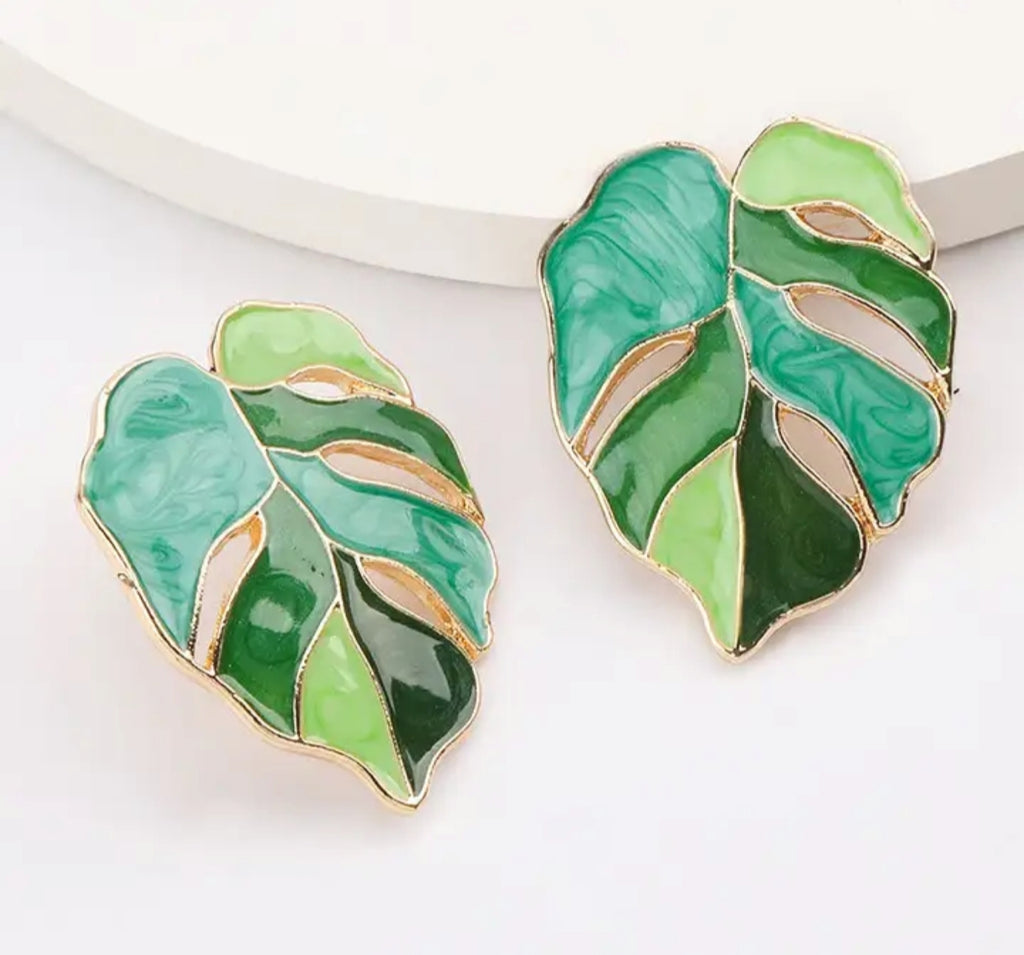 Colorful leaf stud earrings - Nishkarsh the royal radiance
