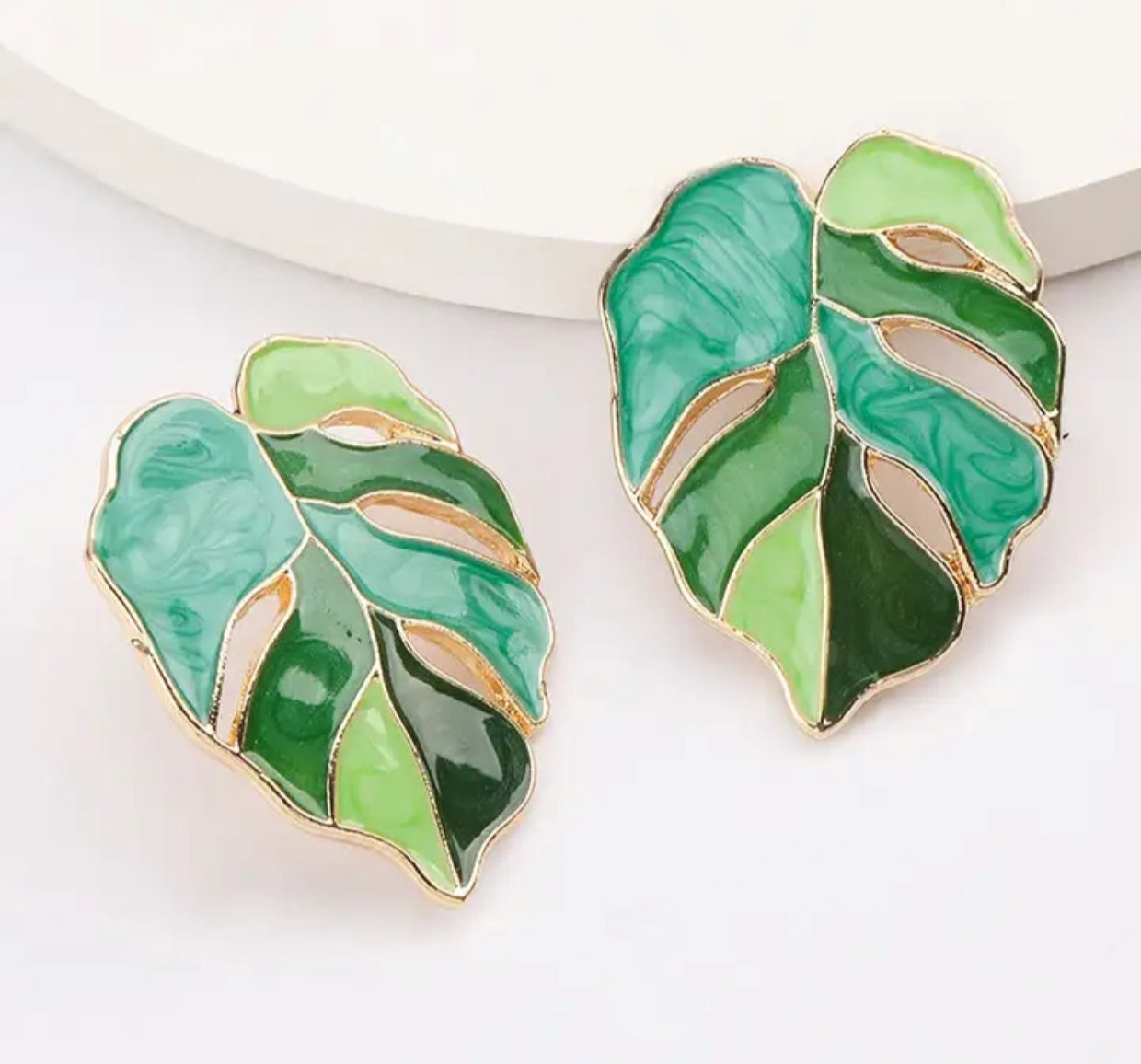 Colorful leaf stud earrings - Nishkarsh the royal radiance