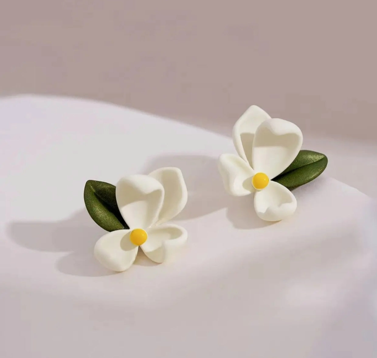 Summer gardenia flower stud earrings - Nishkarsh the royal radiance