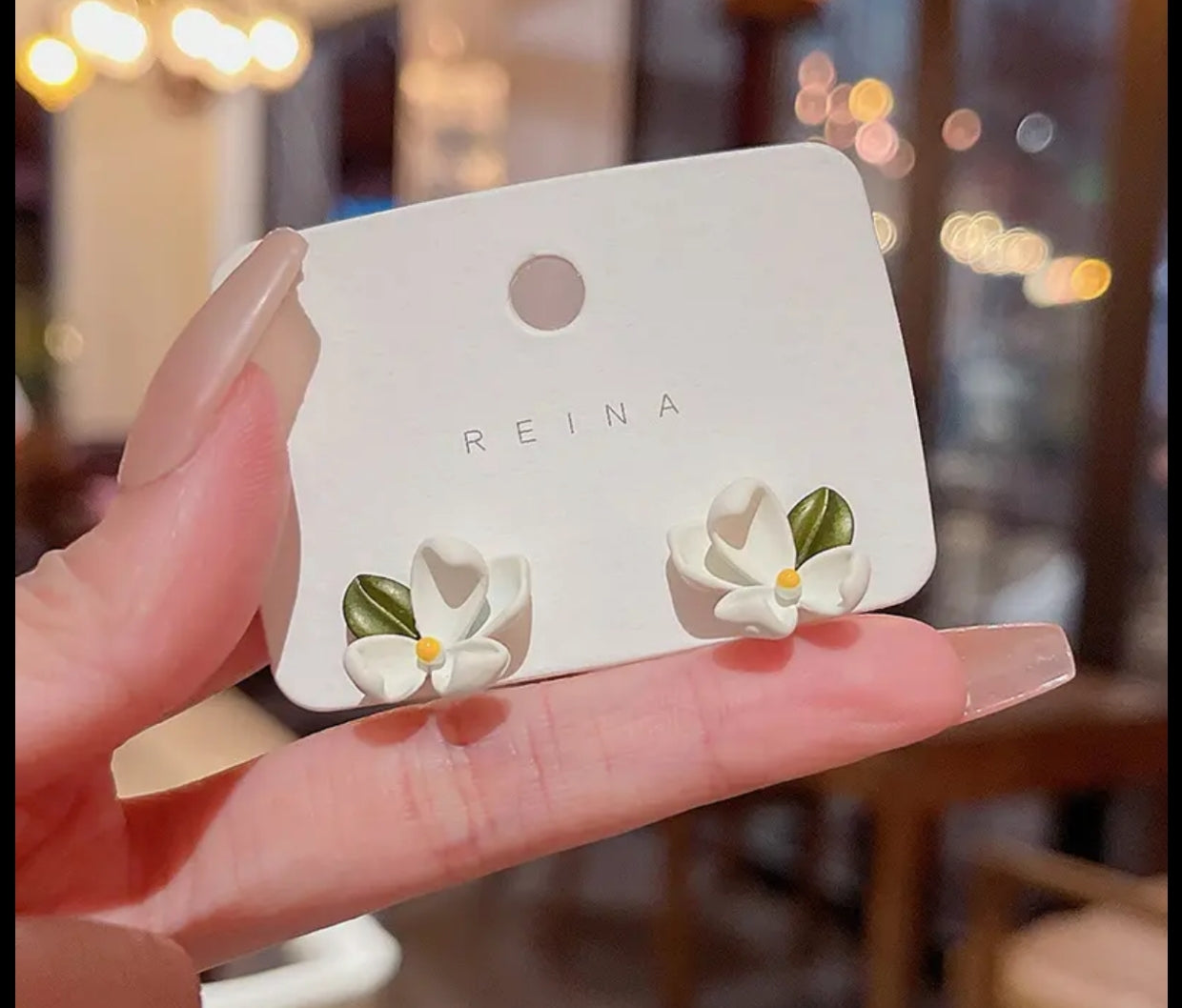 Summer gardenia flower stud earrings - Nishkarsh the royal radiance