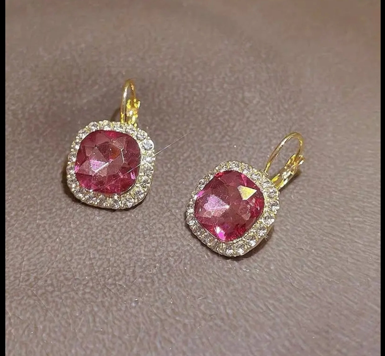 French purple crystal drop earrings - Nishkarsh the royal radiance