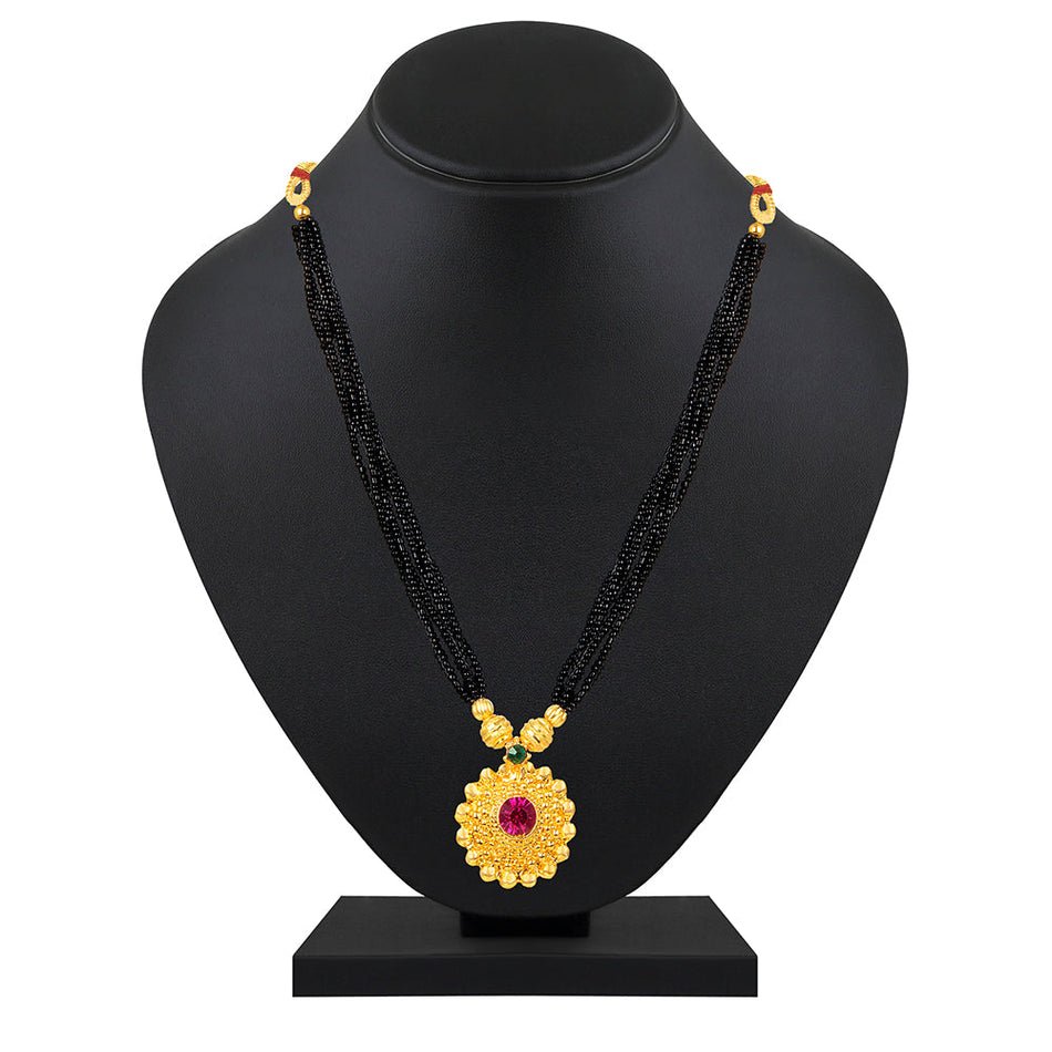 Traditional Jewelry Gold Maharashtrian Thushi Mangalsutra Pendant Necklace for Women Jewellery - Nishkarsh the royal radiance