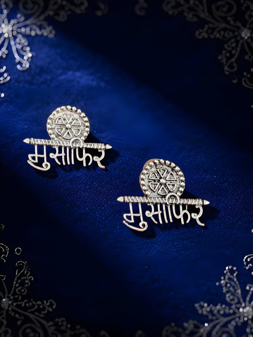 Oxidized Silver Plated Handmade Musafir Studs Earrings For Women - Nishkarsh the royal radiance