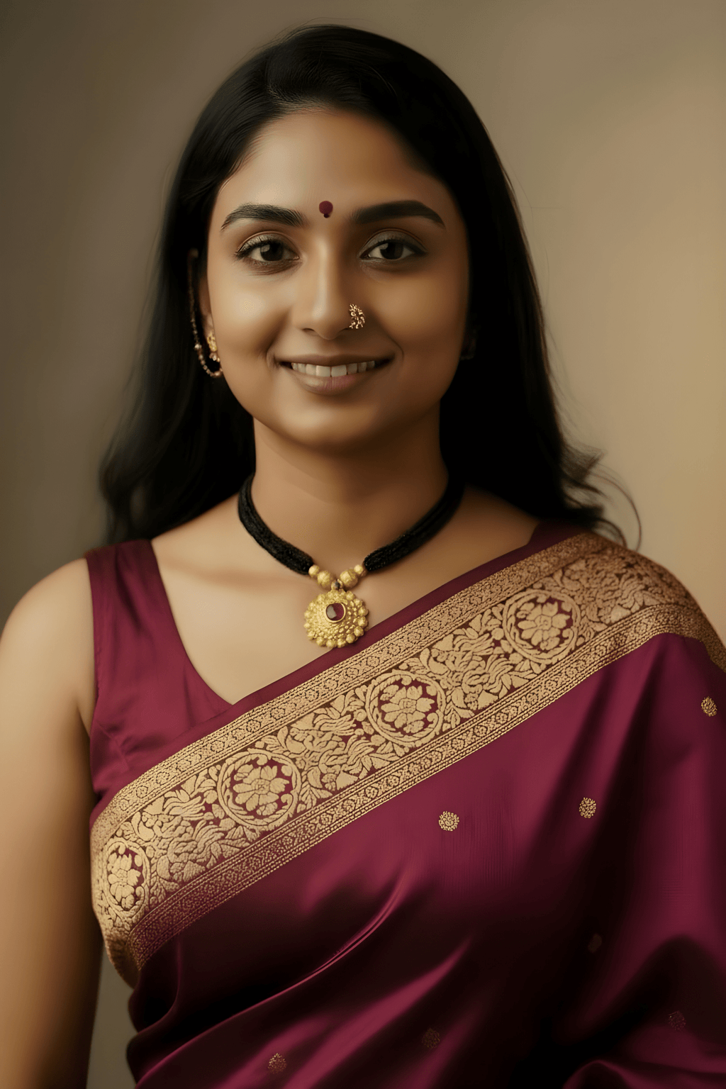 Traditional Jewelry Gold Maharashtrian Thushi Mangalsutra Pendant Necklace for Women Jewellery - Nishkarsh the royal radiance